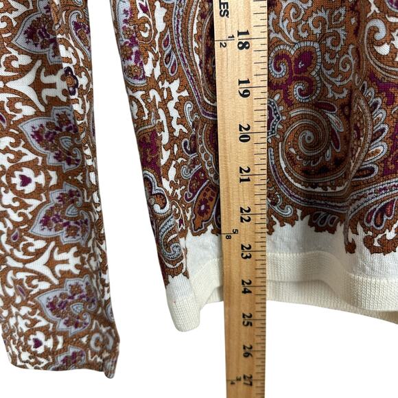 Talbots NWT 100% Merino Wool Paisley Tapestry Cardigan Sweater Size S - Picture 7 of 8